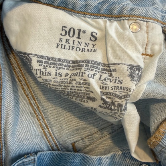 Levi's Light Blue 501 S Skinny Filiforme 30 x 28 - Picture 2 of 7